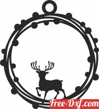 download deer christmas ornament free ready for cut