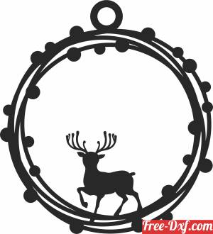 download deer christmas ornament free ready for cut