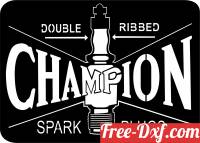 download Vintage Champion Spark Plugs Double Ribbed signs free ready for cut