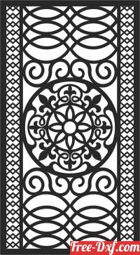download decorative Wall door geometric panel free ready for cut