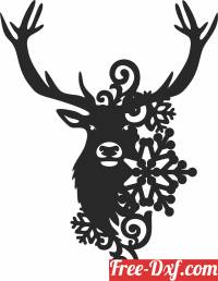 download Christmas elk free ready for cut