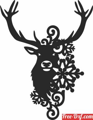 download Christmas elk free ready for cut