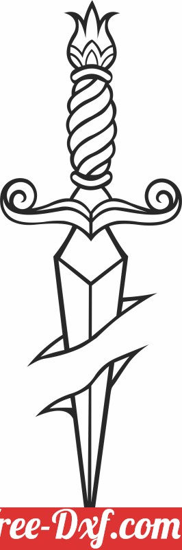 Download sword wall decor mmdZt High quality free Dxf files, Svg,