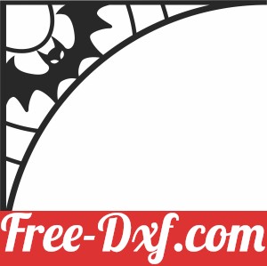 Halloween bat corner clipart