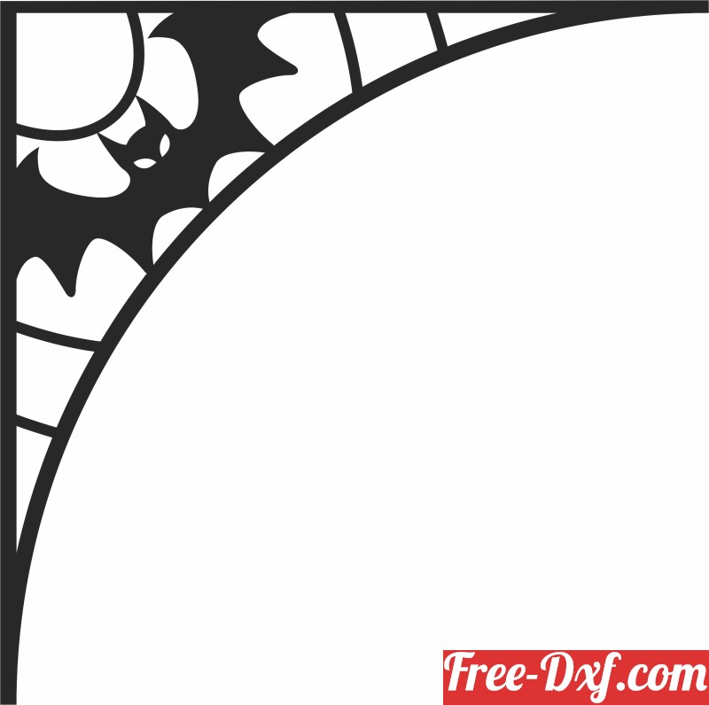 Download Halloween bat corner clipart mnZs3 High quality free Dxf