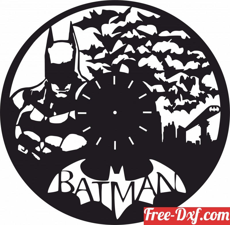 Digital Files Batman and Robin Clock Centered DXF PnG AI SvG EpS