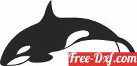 download Orca wall design fish clipart free ready for cut