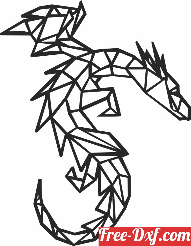 Download polygon dragon wall sign dxf mq6SK High quality free