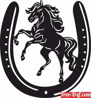 download horseshoe horse sign free ready for cut
