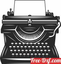 download retro Typewriter clipart free ready for cut