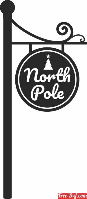 download North Pole Christmas Sign free ready for cut