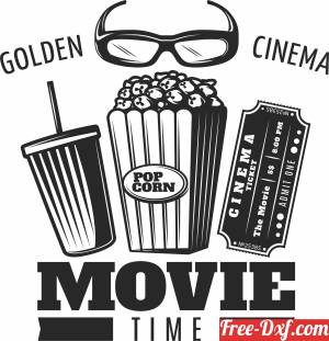 download ticket Movies pop corn logo sign free ready for cut