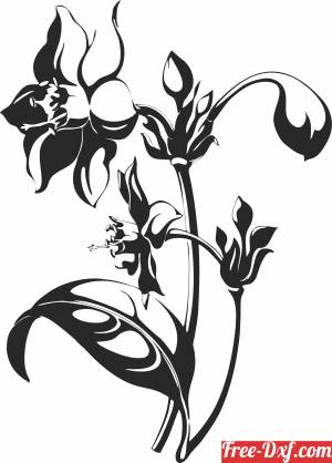 download flower motif art free ready for cut
