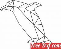 download Geometric Polygon penguin free ready for cut