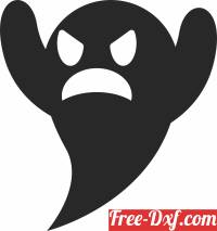 download angry Ghost halloween clipart free ready for cut