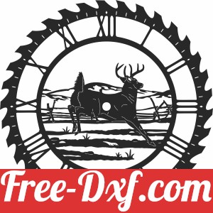 deer sceen saw wall clock