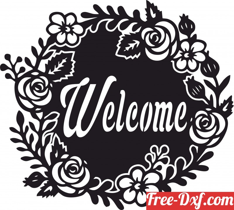 Download Welcome Floral Sign Ai Ne0wm High Quality Free 