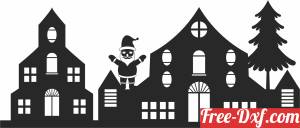 download Christmas house santa clipart free ready for cut