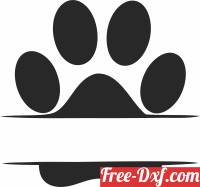 download Dog Paw monogram clipart free ready for cut