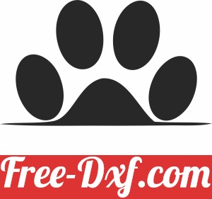 Dog Paw monogram clipart