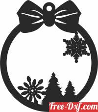 download christmas snow ornament free ready for cut