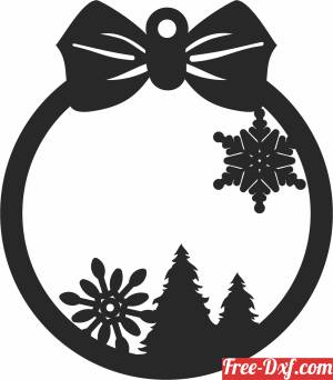 download christmas snow ornament free ready for cut