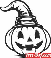 download halloween Pumpkin with hat free ready for cut