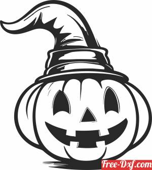 download halloween Pumpkin with hat free ready for cut