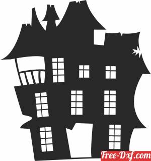 download Scary halloween house free ready for cut