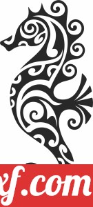 Tribal sea horse clipart