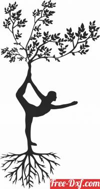 download Tree with Yoga women free ready for cut