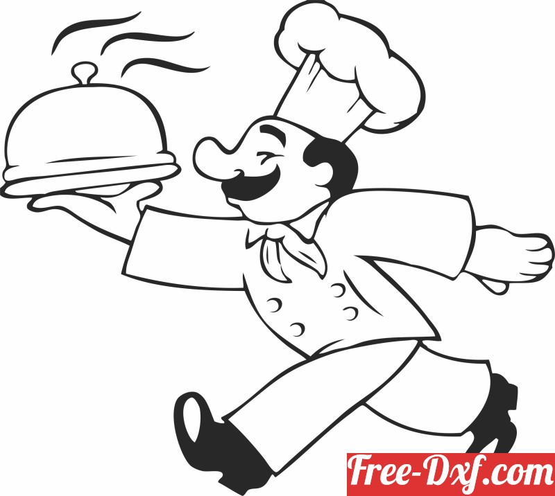 Download funny cook chef cliparts nrWV6 High quality free Dxf fil