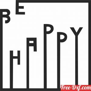 download Be Happy Vector clipart free ready for cut