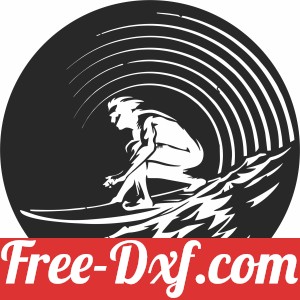 Surfer surfing clipart
