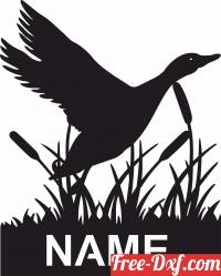 download Duck Bird scene Sign Personalized Name Sign free ready for cut