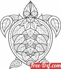 download decorative see turtle free ready for cut