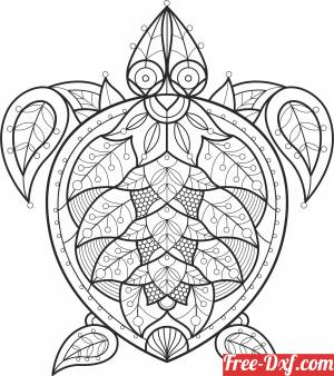 download decorative see turtle free ready for cut