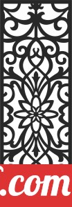 Decorative floral pattern screen door