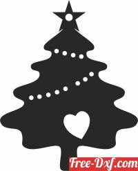 download christmas tree with heart free ready for cut