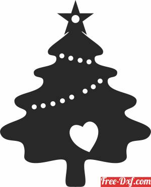 download christmas tree with heart free ready for cut