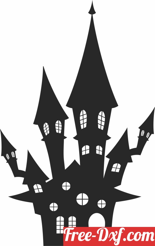 Download Haunted House halloween oJ5zF High quality free Dxf file