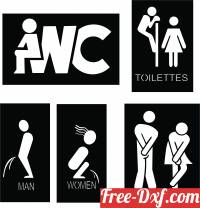 download WC Toilet Unisex Sign free ready for cut