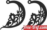 download moon floral earrings free ready for cut