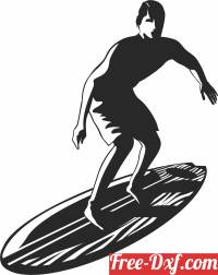 download Surfboard Surfer clipart free ready for cut