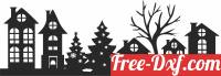 download christmas cityscape art free ready for cut
