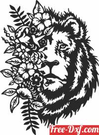 download floral lion clipart free ready for cut