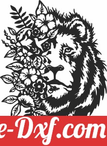 floral lion clipart