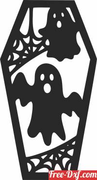 download Halloween ghost Coffin clipart free ready for cut