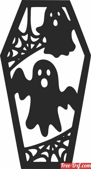 download Halloween ghost Coffin clipart free ready for cut