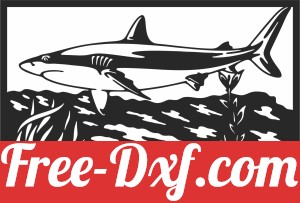 Shark wildlife scene cliparts